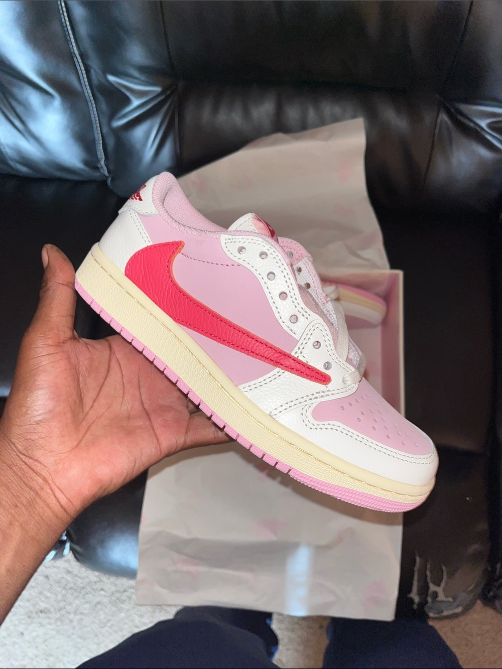 Travis Scott x Air Jordan 1 Retro Low OG 'Sail Tropical Pink'